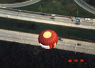 Looking down on another balloon with stopped traffic on Rt. 78