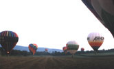 Landed at a farm, with many other balloons coming in behind